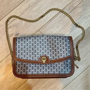 Fossil Blue and Brown Patterned Crossbody Bag